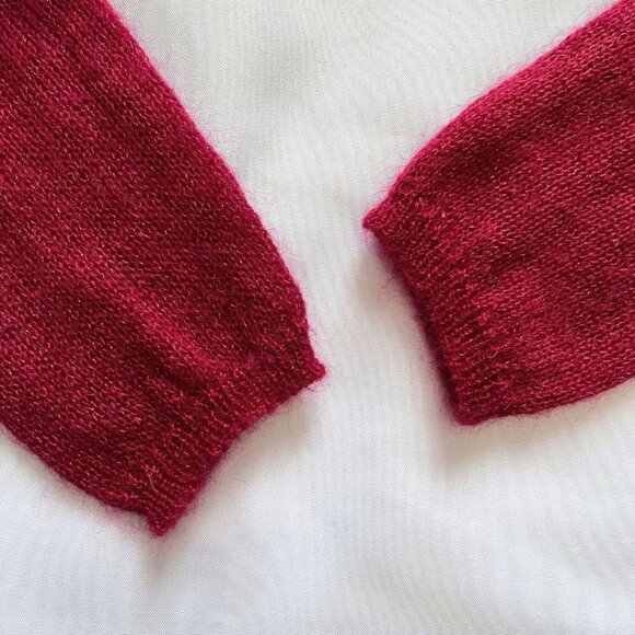 NWT DES PETITS HAUTS ANAHI RASPBERRY METALLIC SUPERKID MOHAIR SILK BLEND SWEATER - Picture 8 of 10